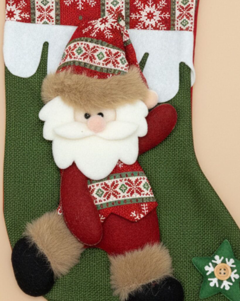 Calcetín Navideño Decorativo de Santa • Navidad Shop