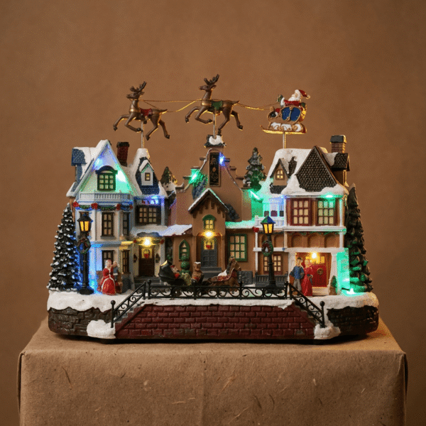 Pueblo Navideño con Trineo de Papá Noel 1