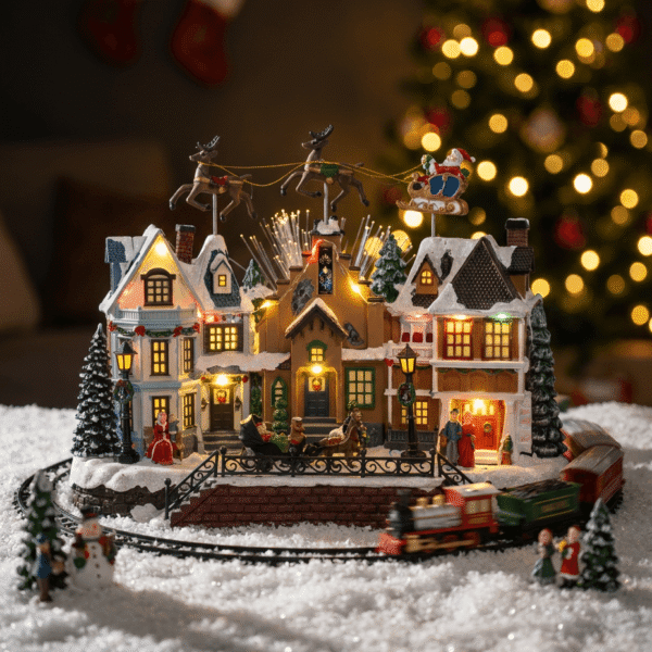 Pueblo Navideño con Trineo de Papá Noel 2