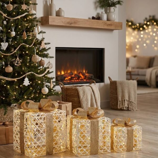 Pack 3 Cajas de Regalos con LED decorativas 2