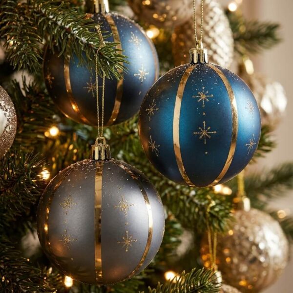 Bola de Navidad con Detalles Dorados 1