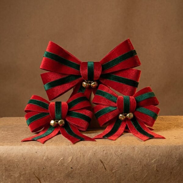 Lazos Terciopelo con Cascabeles de Navidad 1