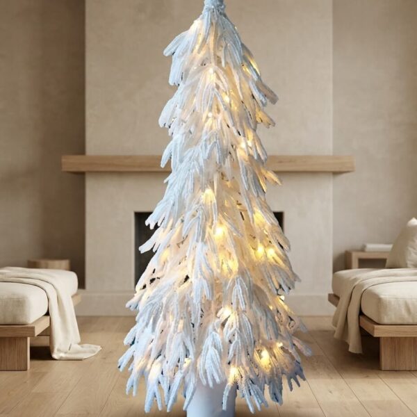 Árbol de Navidad Blanco Nevado con Luz Led Calida 2