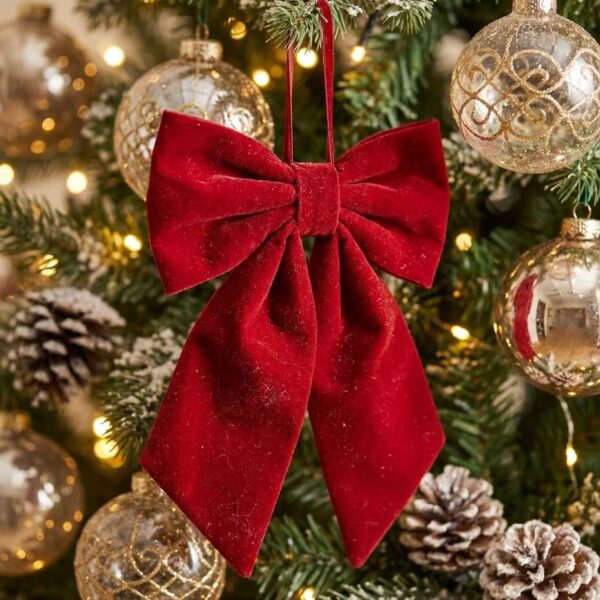 Lazo de Navidad Terciopelo Rojo 2