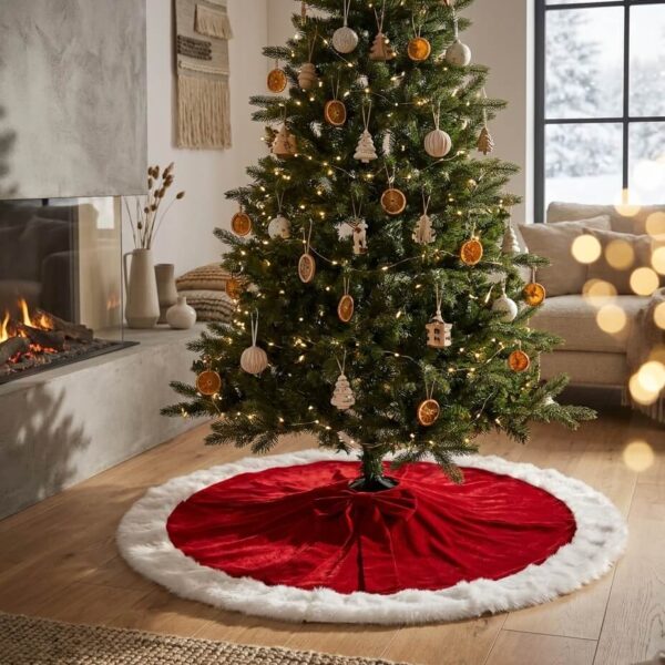 Tapete Rojo Pie de Árbol Navideño 2