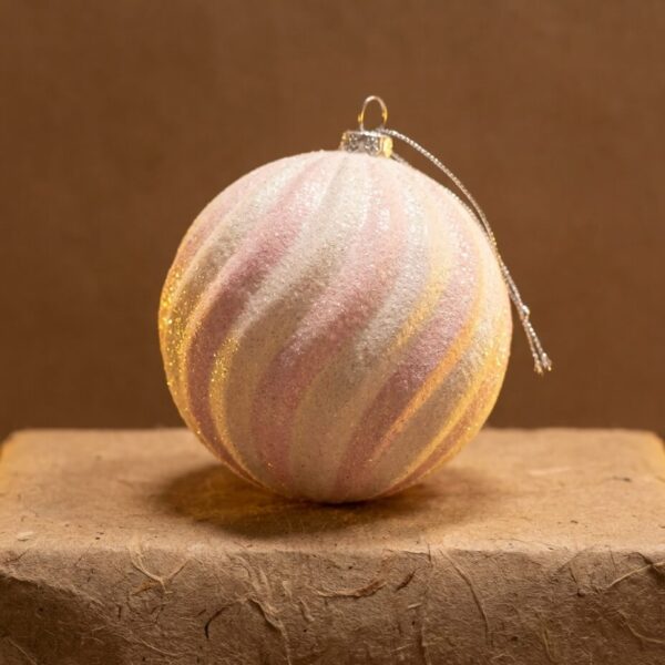 Colgante de Bola Bicolor Rosa Navideña 1