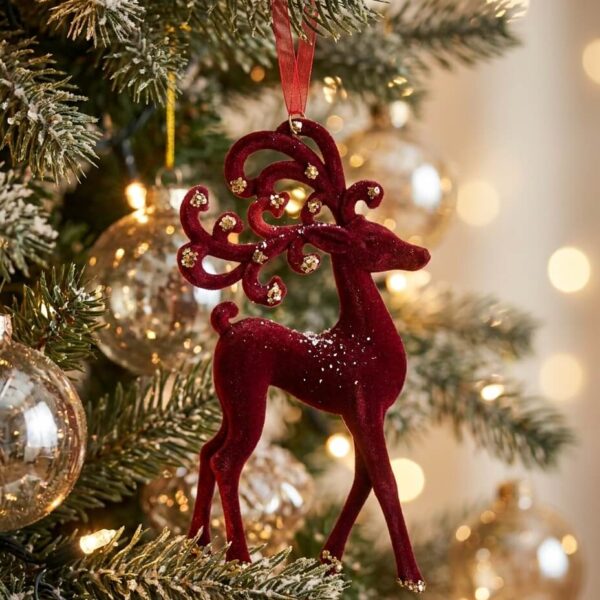 Colgante de Reno Burdeos Árbol de Navidad 2