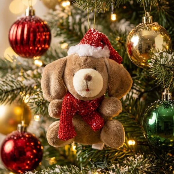 Colgante Peluche de Perro Navideño 2