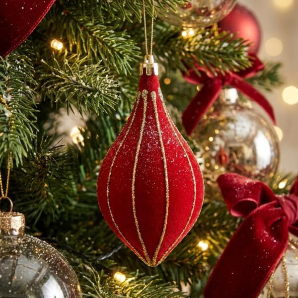 Colgante Alargado Rojo de Árbol de Navidad 2
