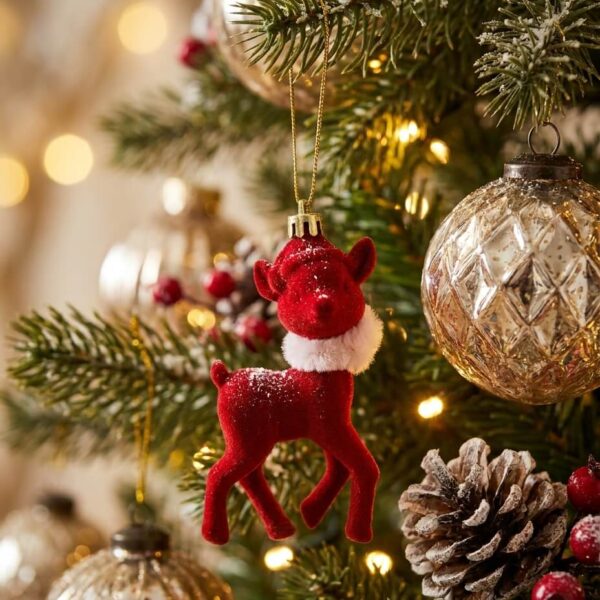 Colgante de Reno Rojo Navideño 2