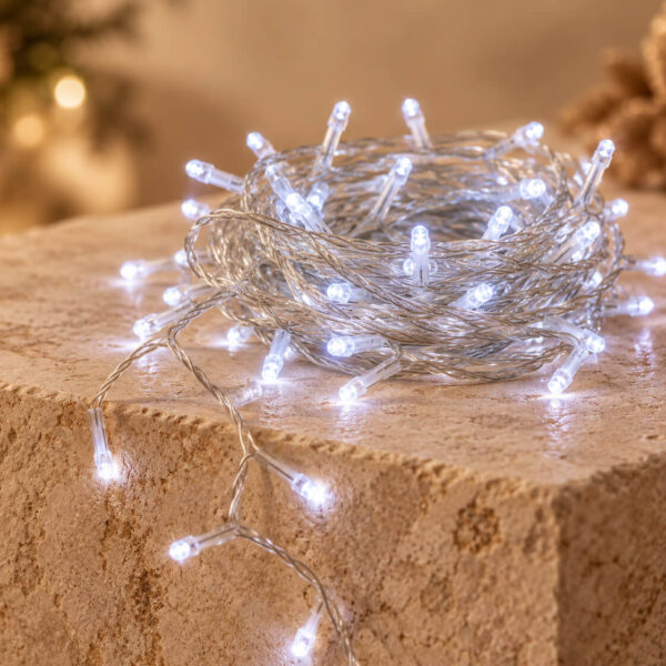 Guirnalda de Luces LED Navidad Blanco Cable Transparente de 2 a 89 Metros