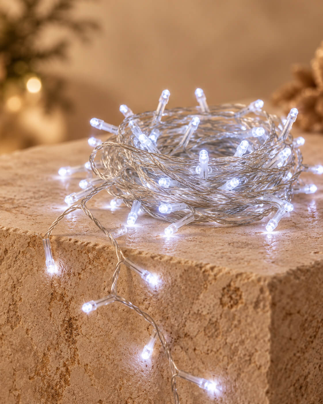 02-guirnalda-blanca-transparente-estudio (1) Guirnalda de Luces LED Navidad Blanco Cable Transparente de 2 a 89 Metros - Imagen 1