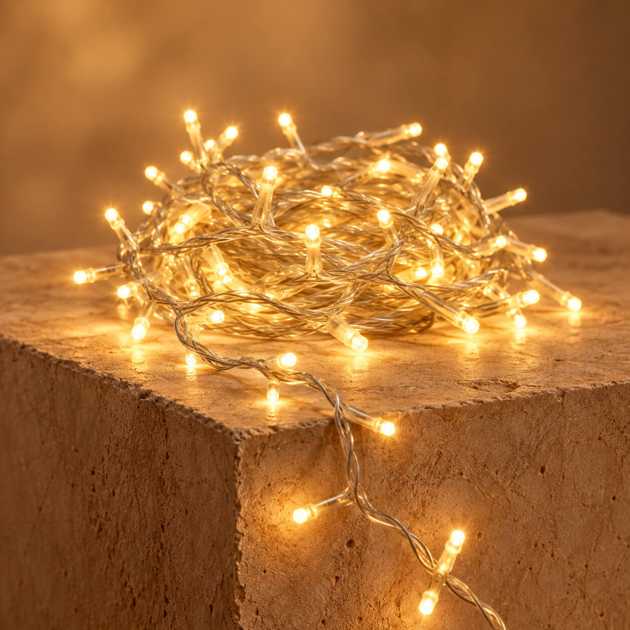 02-guirnalda navidad transparente led calido amarillo Guirnalda de Luces LED Navidad Blanco Cálido Cable Transparente de 2 a 89 Metros - Imagen 1