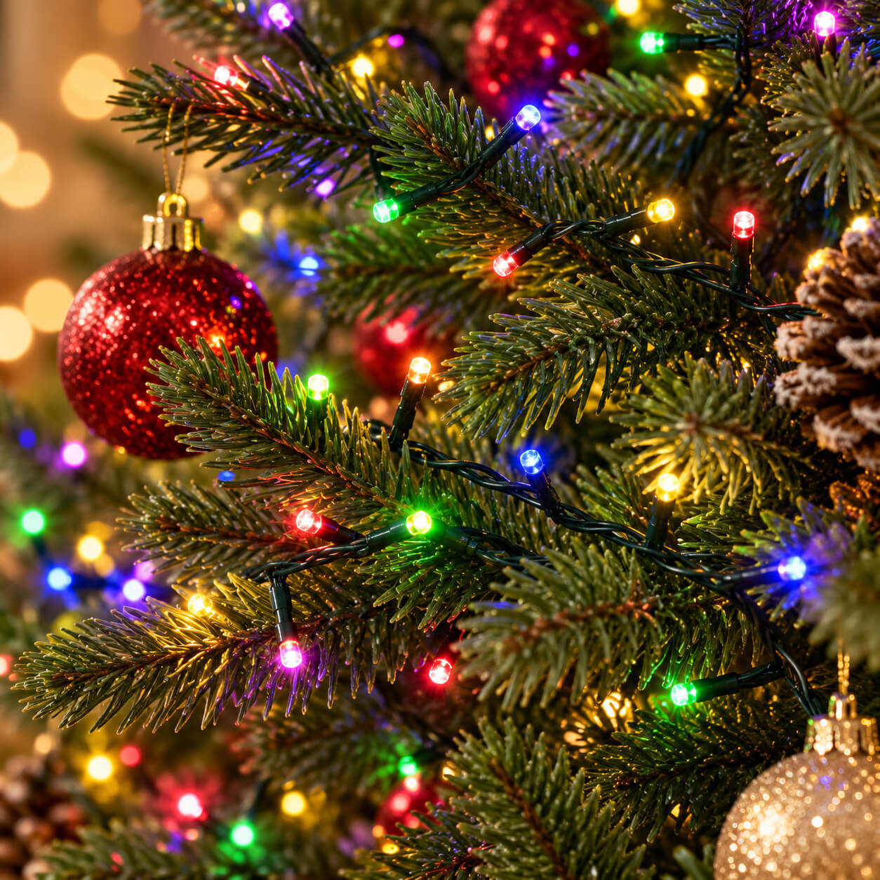 03-guirnalda-multicolor-arbol (1) Guirnalda de Luces LED Navidad Multicolor Cable Verde de 2 a 89 Metros - Imagen 2
