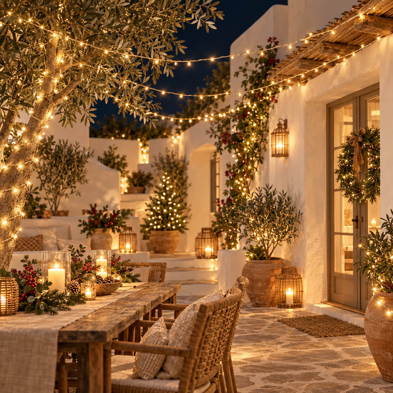 04-guirnalda-transparente-calida-patio (1) Guirnalda de Luces LED Navidad Blanco Cálido Cable Transparente de 2 a 89 Metros - Imagen 5