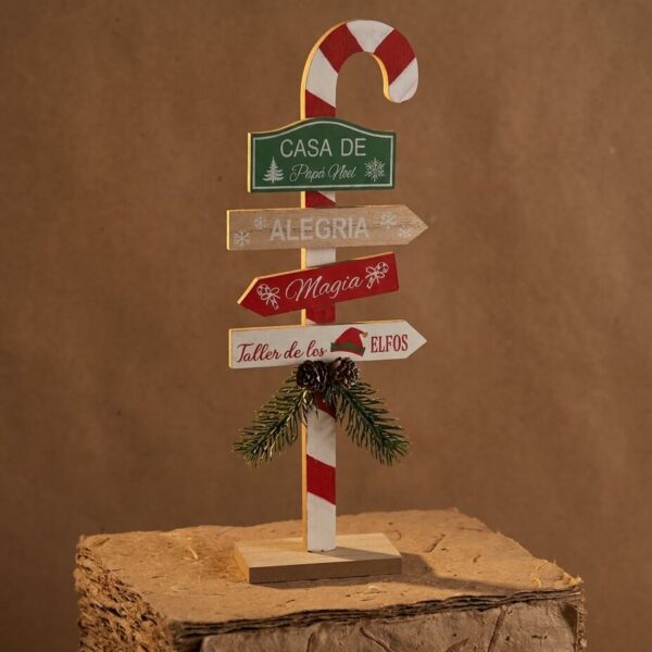 Señal Casa de Papá Noel en Madera Navideña 1