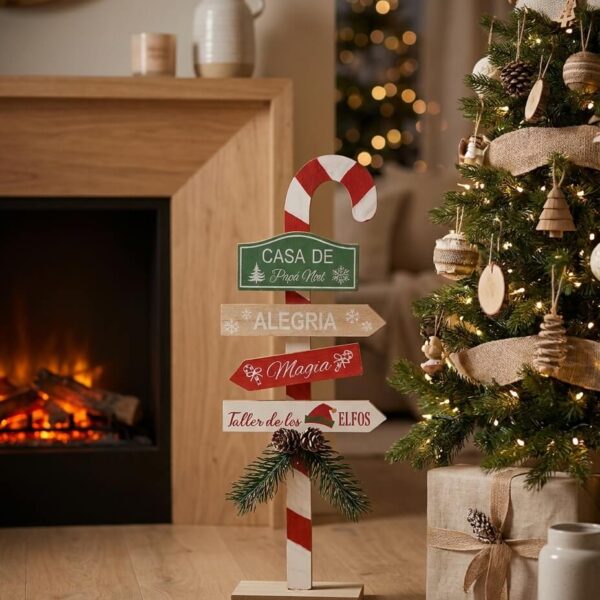 Señal Casa de Papá Noel en Madera Navideña 2