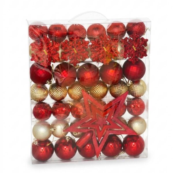 Pack 57 Adornos con Estrella Roja de Navidad 2