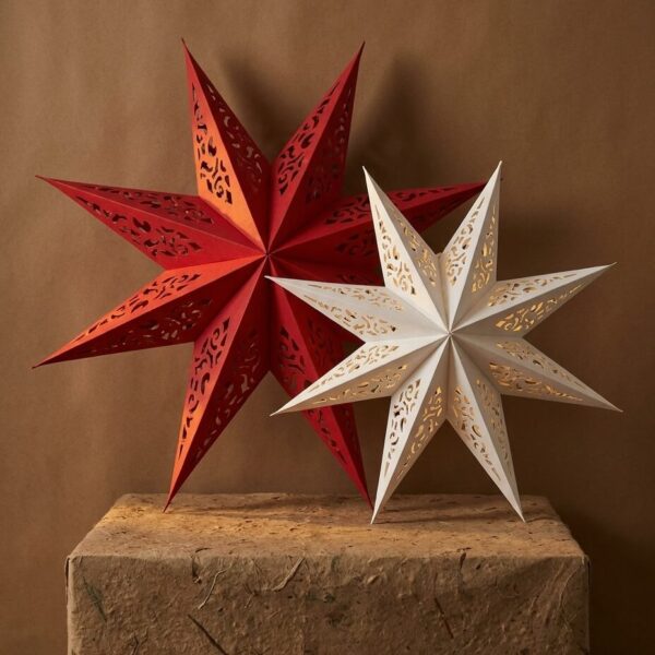 Estrellas Navideñas de Papel | 3 Tamaños | 2 Colores