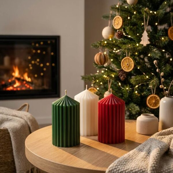 Vela Dentellada Navidad - 3 Colores Diferentes 2