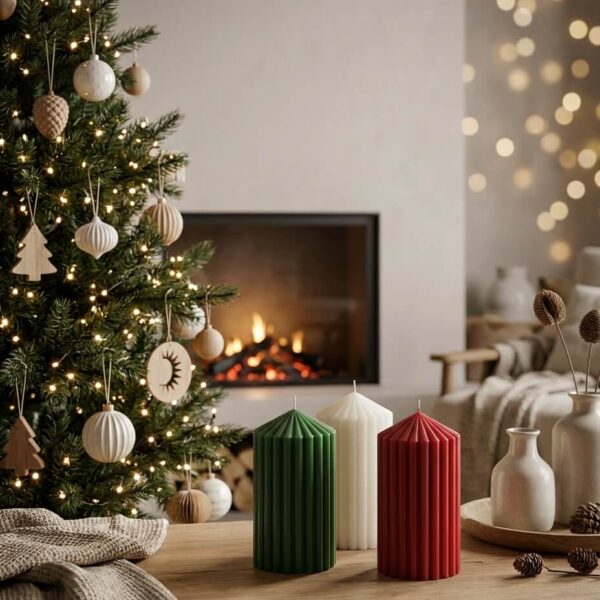 Vela Dentellada Navidad - 3 Colores Diferentes 2