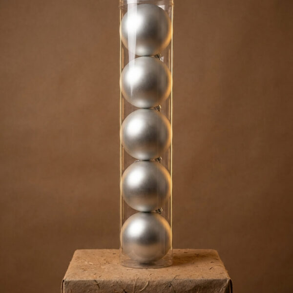 Pack 6 Bolas Plata de Navidad | 12cm. 1