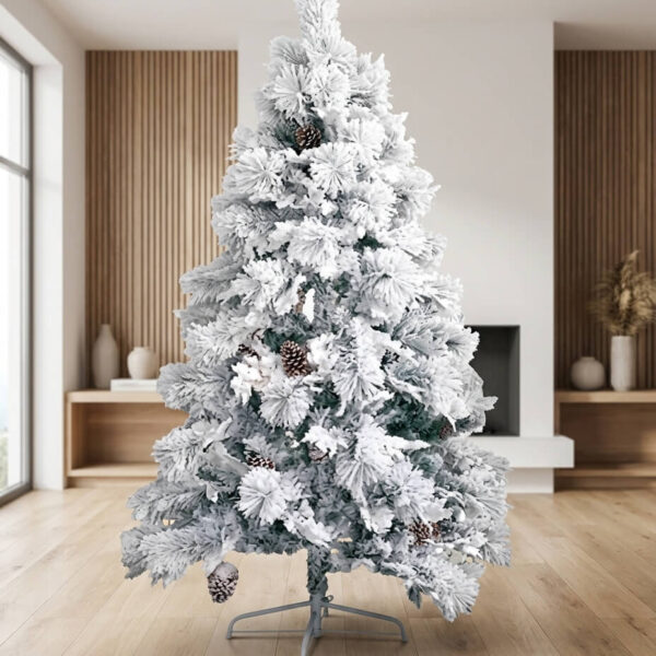 Árbol de Navidad Ciprés Nevado con Piñas 1