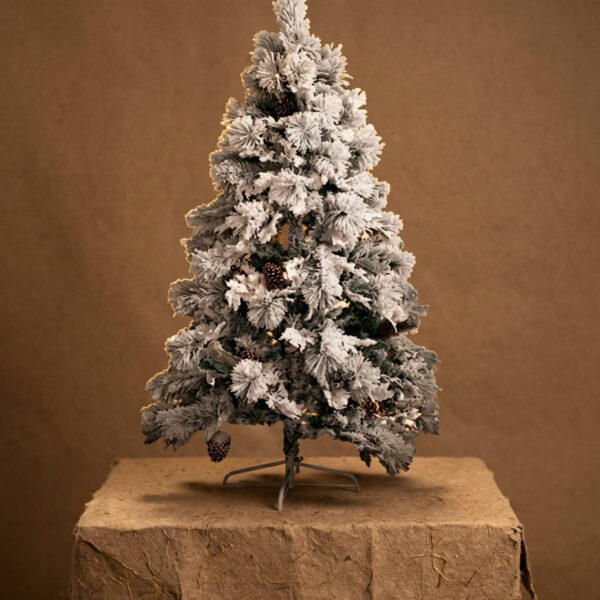 Árbol de Navidad Ciprés Nevado con Piñas 2