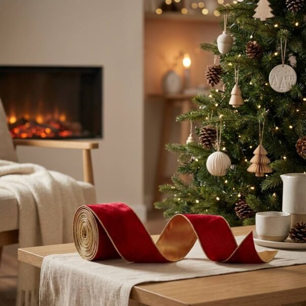 Cinta Burdeos Terciopelo Navidad 2