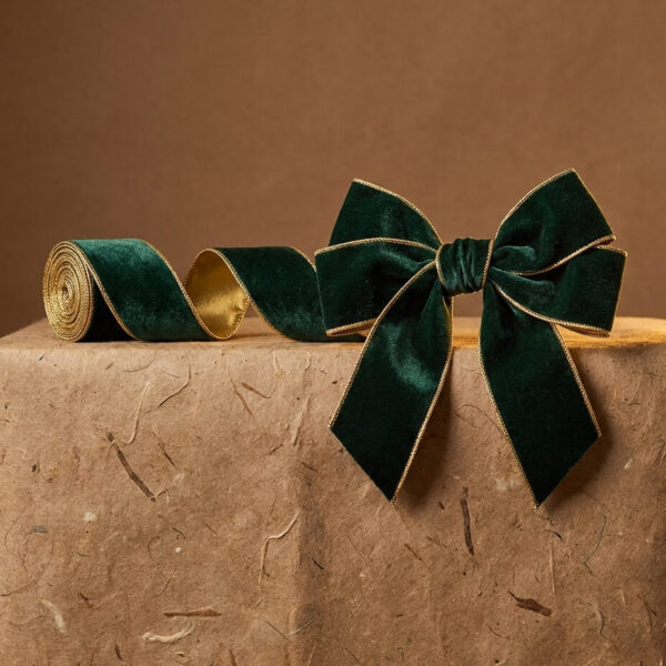 Cinta Verde Terciopelo Navidad 1