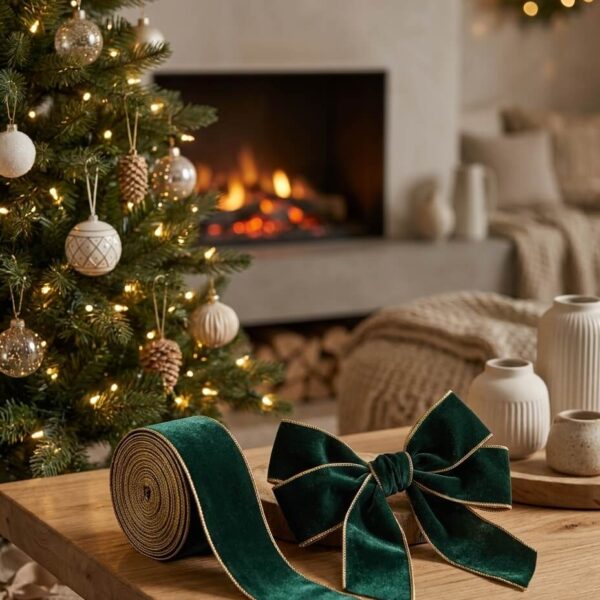 Cinta Verde Terciopelo Navidad 2