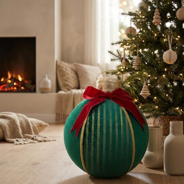 Bola de Navidad Terciopelo con Lazo | 30cm. 2
