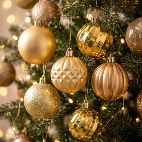 Pack 30 Bolas Doradas Navidad 6cm 2