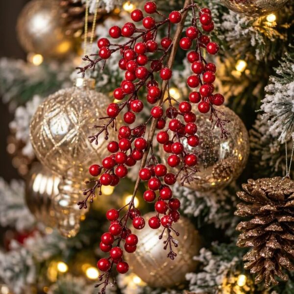 Rama Navidad Bayas Rojas 2