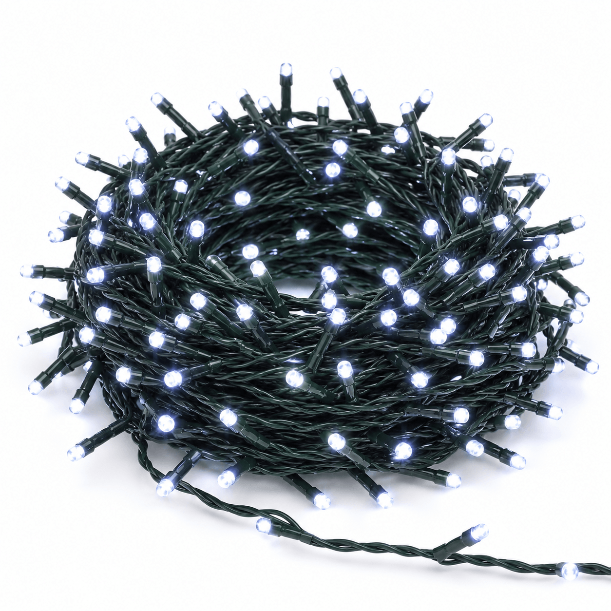 guirnalda Luz led fria blanca navidad (1) Guirnalda de Luces LED Navidad Blanco Frio Cable Verde - De 2 a 89 Metros - Imagen 4